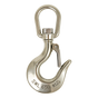 304 Stainless Steel Swivel Lift Clevis Chain Crane Hook with Safety Lock 650kg V63-838631