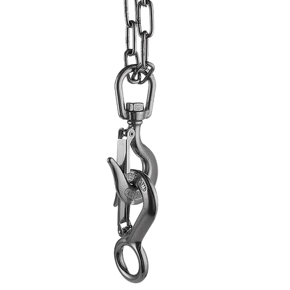 304 Stainless Steel Swivel Lift Clevis Chain Crane Hook with Safety Lock 650kg V63-838631