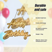 Happy Birthday Neon Sign Hanging Glowing Party Decoration V63-838651