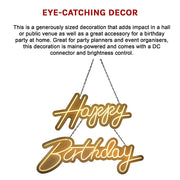 Happy Birthday Neon Sign Hanging Glowing Party Decoration V63-838651