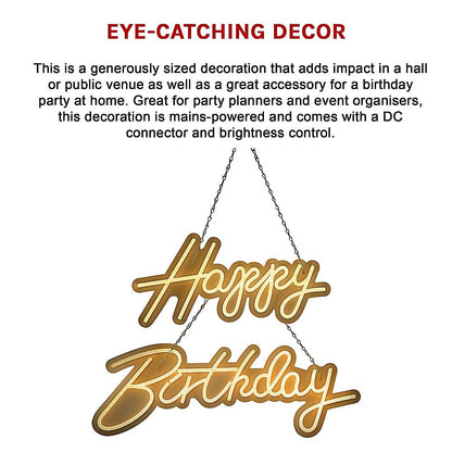 Happy Birthday Neon Sign Hanging Glowing Party Decoration V63-838651