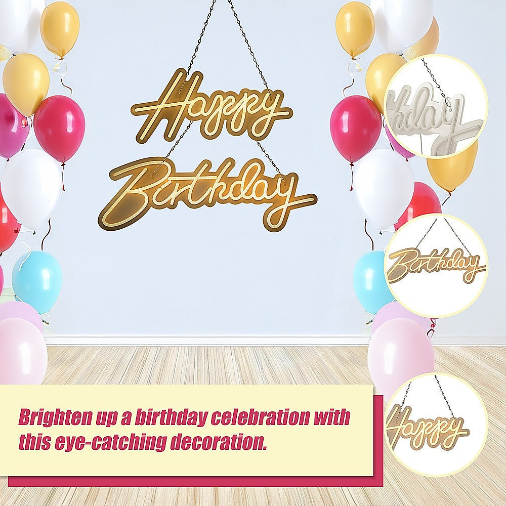 Happy Birthday Neon Sign Hanging Glowing Party Decoration V63-838651