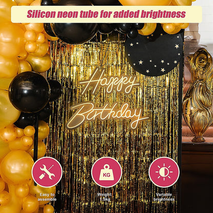 Happy Birthday Neon Sign Hanging Glowing Party Decoration V63-838651