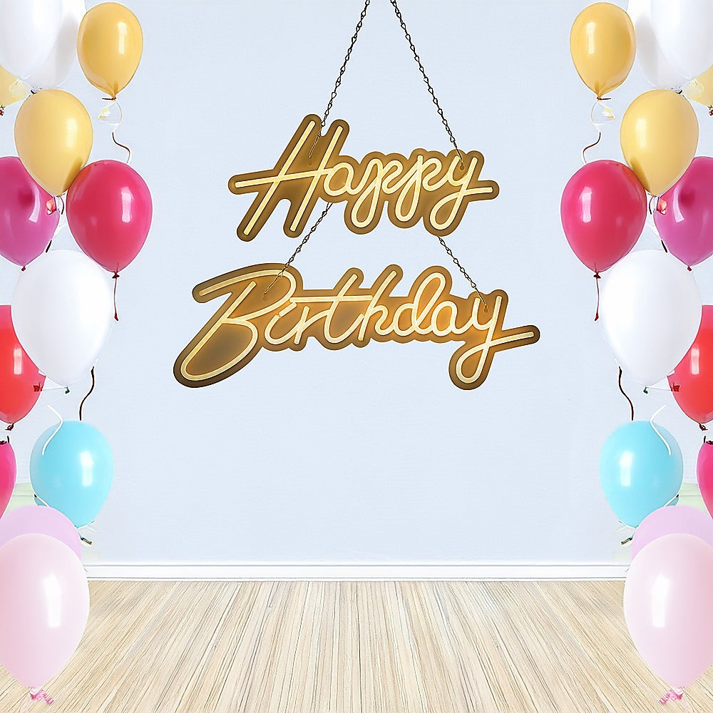 Happy Birthday Neon Sign Hanging Glowing Party Decoration V63-838651