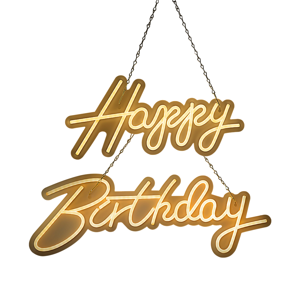 Happy Birthday Neon Sign Hanging Glowing Party Decoration V63-838651