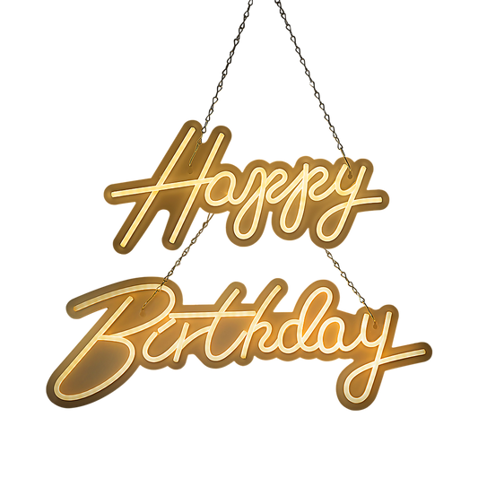 Happy Birthday Neon Sign Hanging Glowing Party Decoration V63-838651