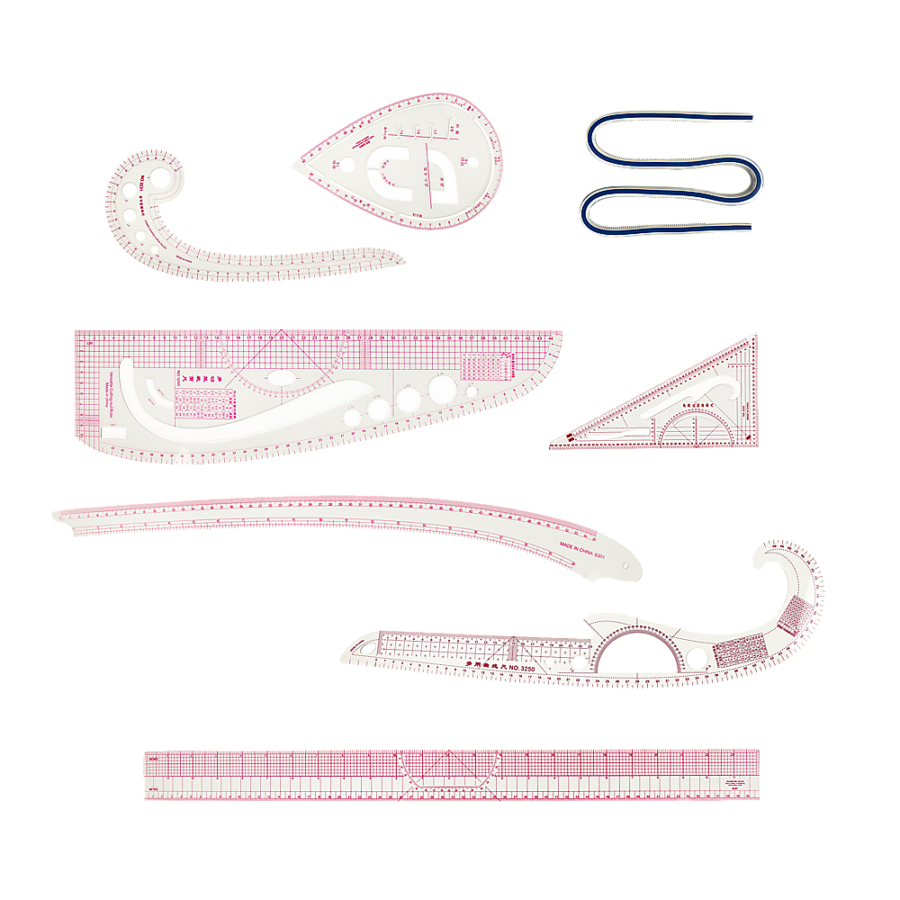 9pc French Curve Ruler Set DIY Sewing Pattern Measuring Tool for Dressmaker V63-838661