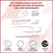 9pc French Curve Ruler Set DIY Sewing Pattern Measuring Tool for Dressmaker V63-838661