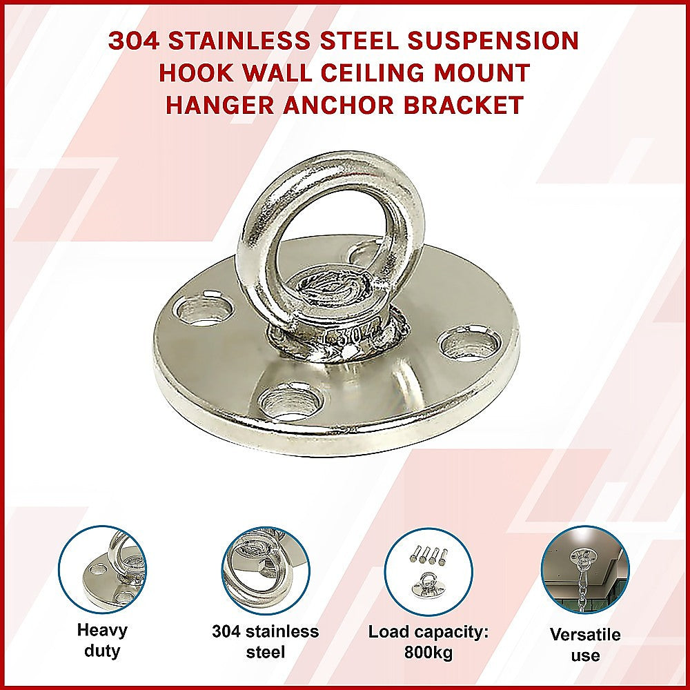 304 Stainless Steel Suspension Hook Wall Ceiling Mount Hanger Anchor Bracket V63-838671