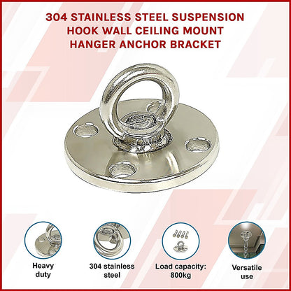 304 Stainless Steel Suspension Hook Wall Ceiling Mount Hanger Anchor Bracket V63-838671