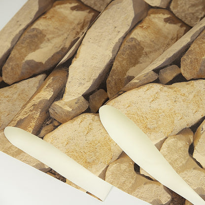 Rustic Rock Brick Wallpaper V63-838691