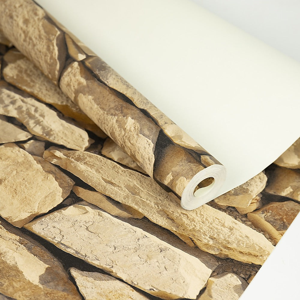 Rustic Rock Brick Wallpaper V63-838691