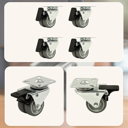 4x 2 Inch Heavy Duty Swivel Castor Wheels 50mm Brake V63-838711