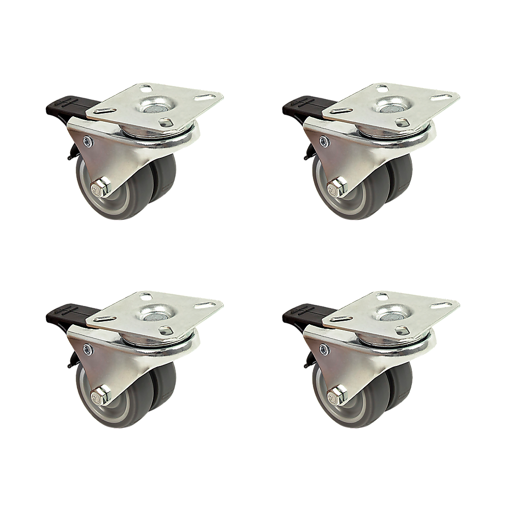 4x 2 Inch Heavy Duty Swivel Castor Wheels 50mm Brake V63-838711