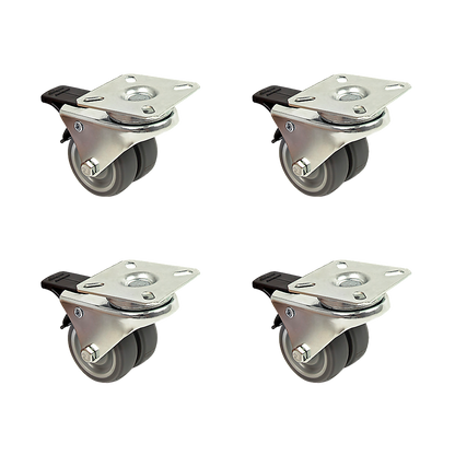 4x 2 Inch Heavy Duty Swivel Castor Wheels 50mm Brake V63-838711