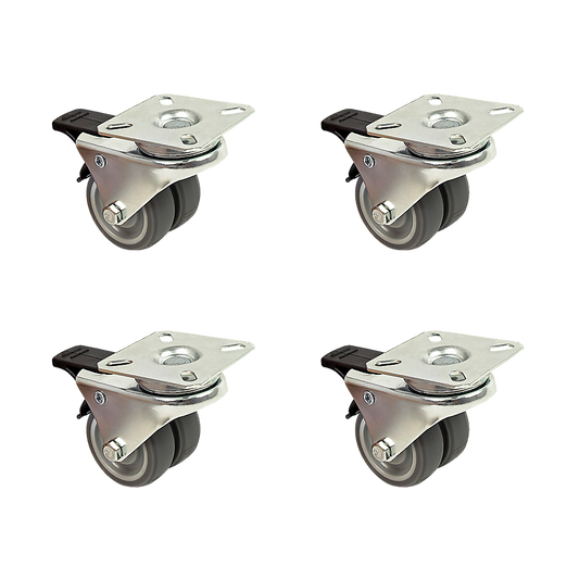 4x 2 Inch Heavy Duty Swivel Castor Wheels 50mm Brake V63-838711