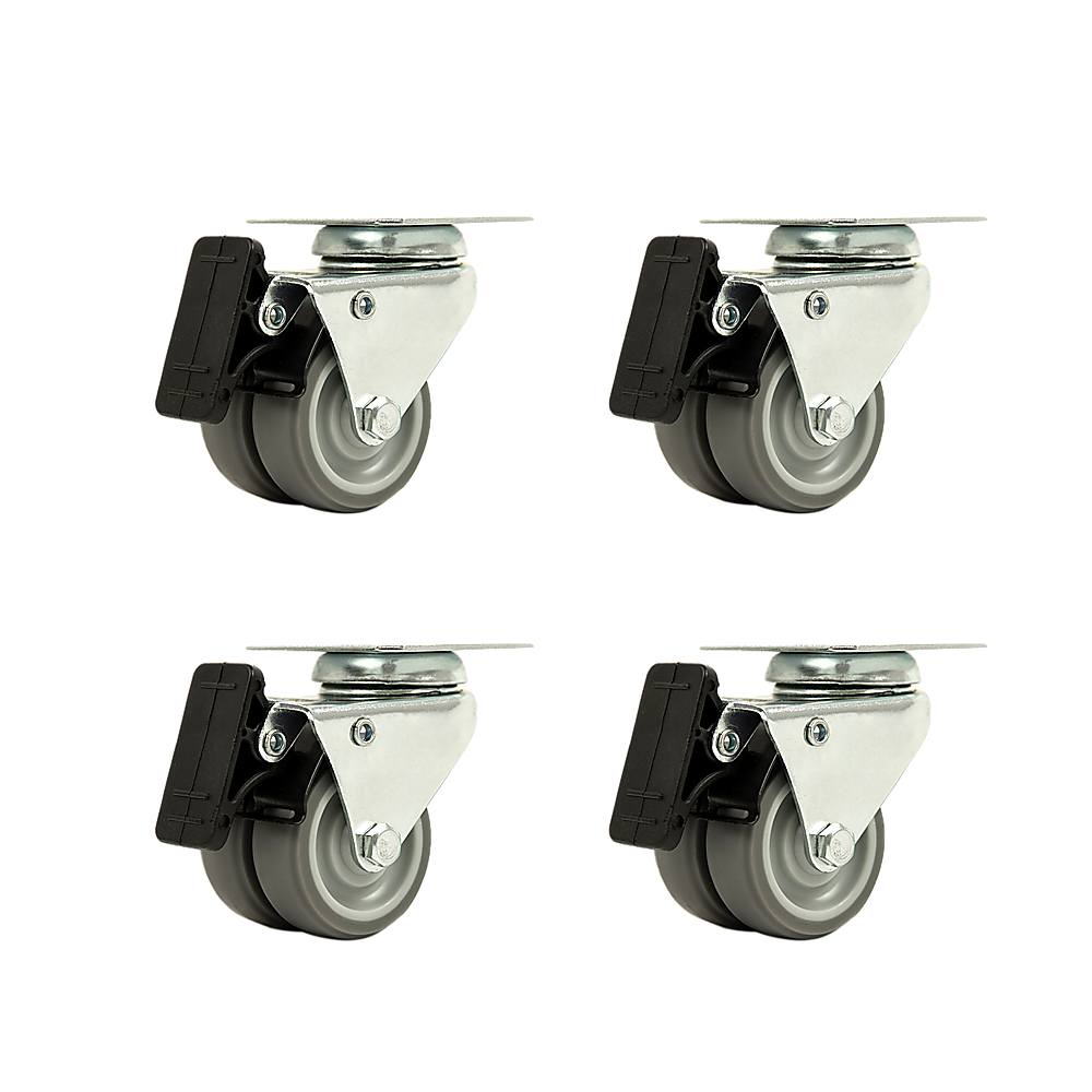4x 2 Inch Heavy Duty Swivel Castor Wheels 50mm Brake V63-838711
