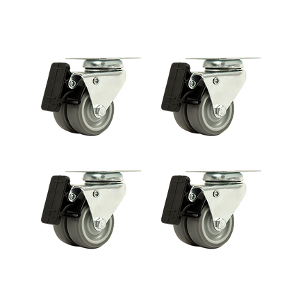 4x 2 Inch Heavy Duty Swivel Castor Wheels 50mm Brake V63-838711