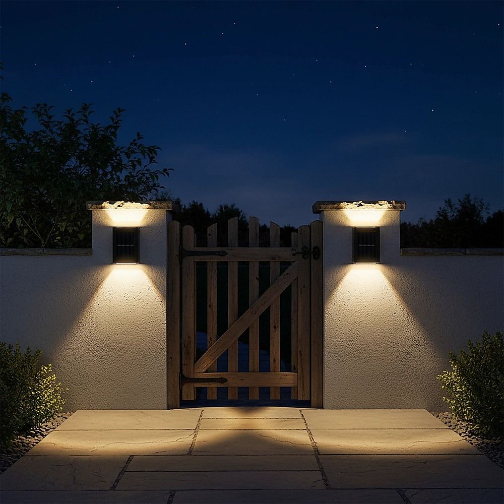 2pc Outdoor Solar LED Deck Lights Garden Patio Pathway Stairs Warm White V63-838741