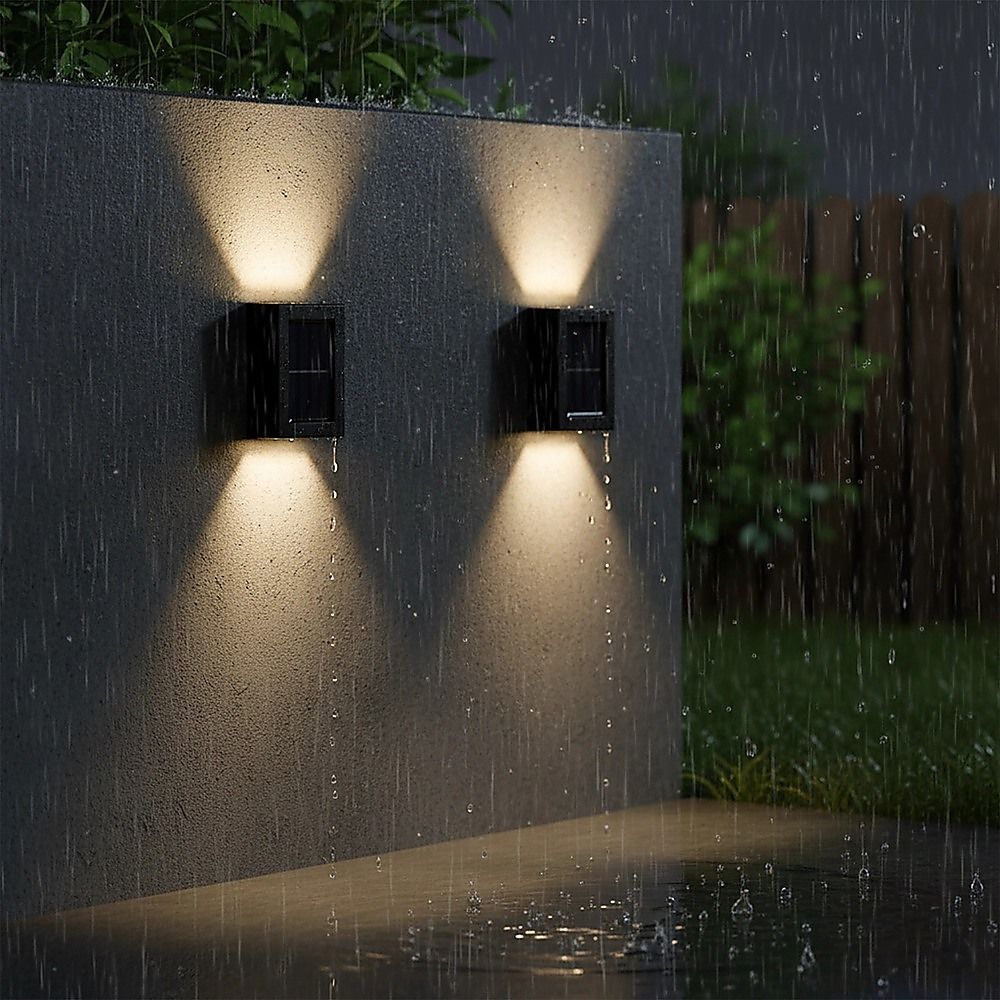 2pc Outdoor Solar LED Deck Lights Garden Patio Pathway Stairs Warm White V63-838741
