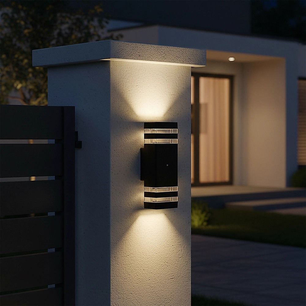 Modern 12 Inch LED Up Down Wall Light Dual Lamp with Dusk to Dawn Sensor V63-838751