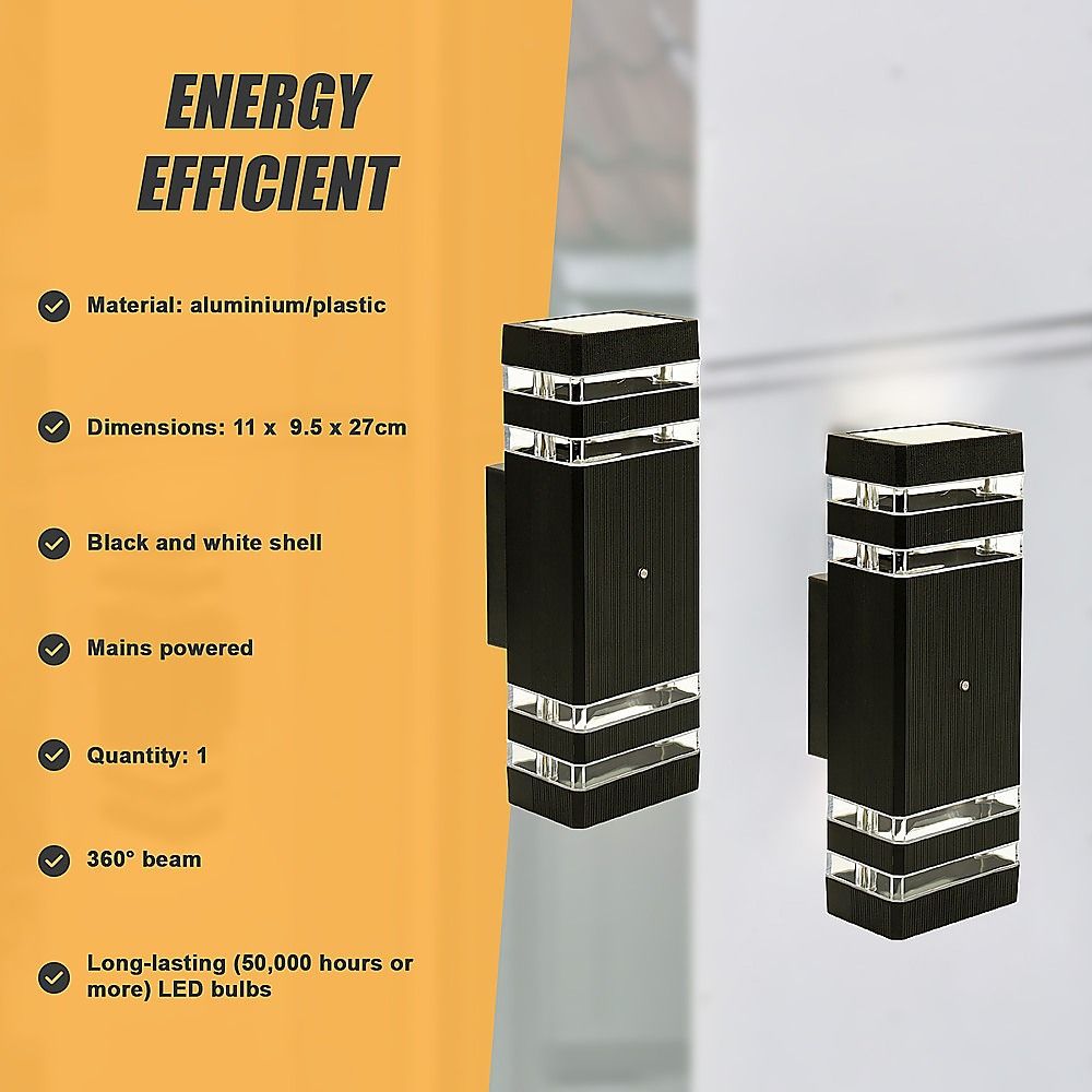 Modern 12 Inch LED Up Down Wall Light Dual Lamp with Dusk to Dawn Sensor V63-838751