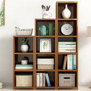 3 Piece Bamboo Adjustable Shelf Set - Bookcase Display Storage Rack Stand V63-838791