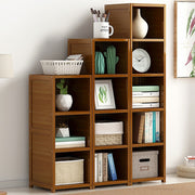 3 Piece Bamboo Adjustable Shelf Set - Bookcase Display Storage Rack Stand V63-838791