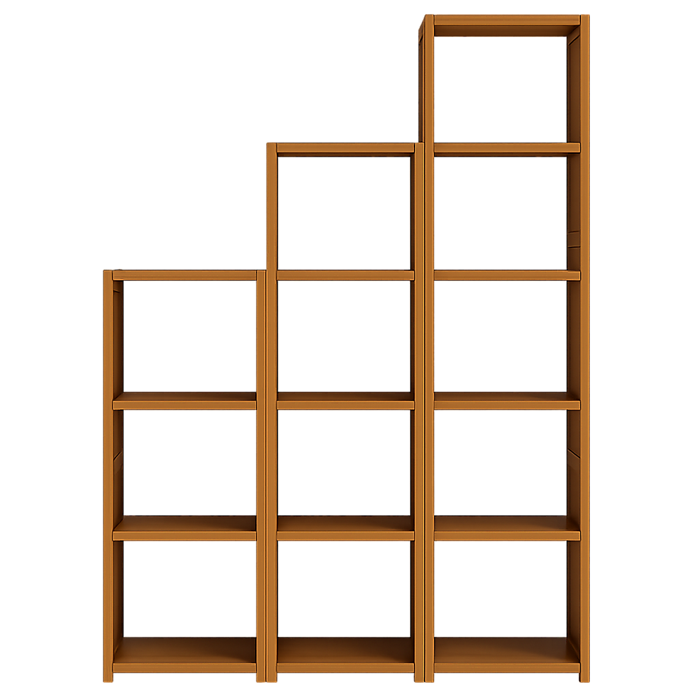 3 Piece Bamboo Adjustable Shelf Set - Bookcase Display Storage Rack Stand V63-838791