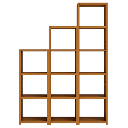 3 Piece Bamboo Adjustable Shelf Set - Bookcase Display Storage Rack Stand V63-838791