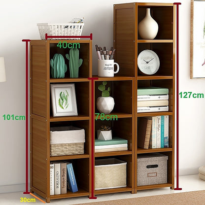 3 Piece Bamboo Adjustable Shelf Set - Bookcase Display Storage Rack Stand V63-838791