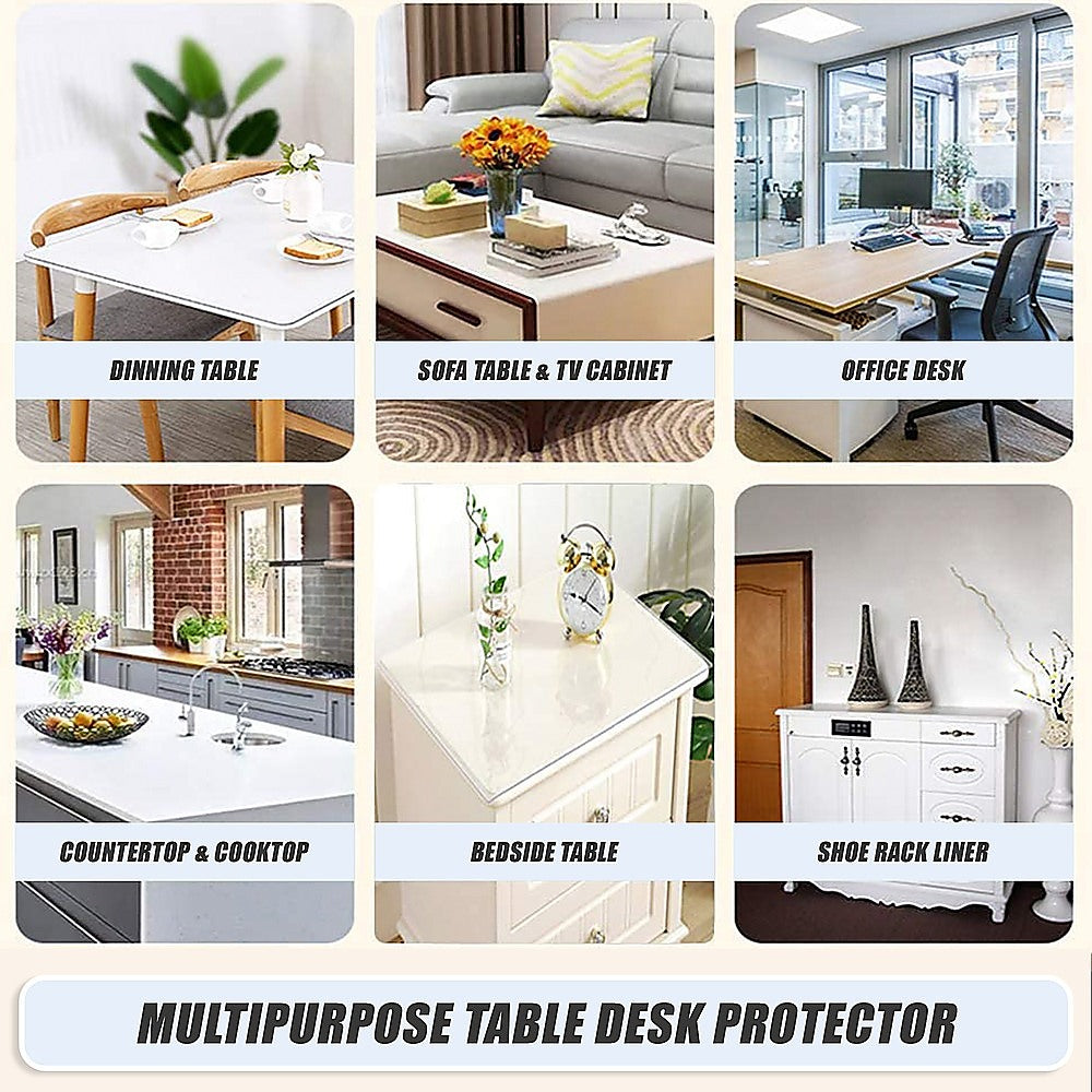 PVC Tablecloth Protector Table Cover Dining Table Cloth Plastic 2134x1070mm 1.5mm V63-838801