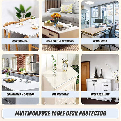 PVC Tablecloth Protector Table Cover Dining Table Cloth Plastic 2134x1070mm 1.5mm V63-838801