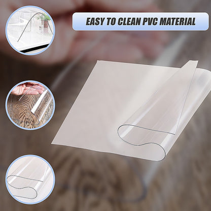 PVC Tablecloth Protector Table Cover Dining Table Cloth Plastic 2134x1070mm 1.5mm V63-838801