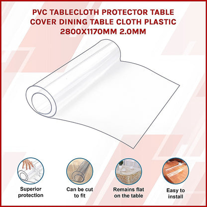 PVC Tablecloth Protector Table Cover Dining Table Cloth Plastic 2800x1170mm 2.0mm V63-838811
