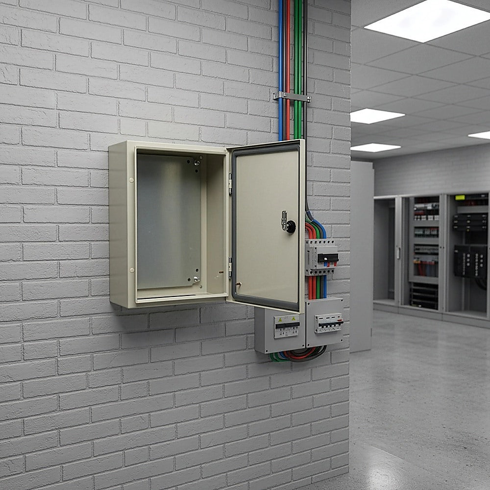 Carbon Steel Electrical Enclosure Box IP65 Wall Mount 400 x 300 x 200 mm V63-838821