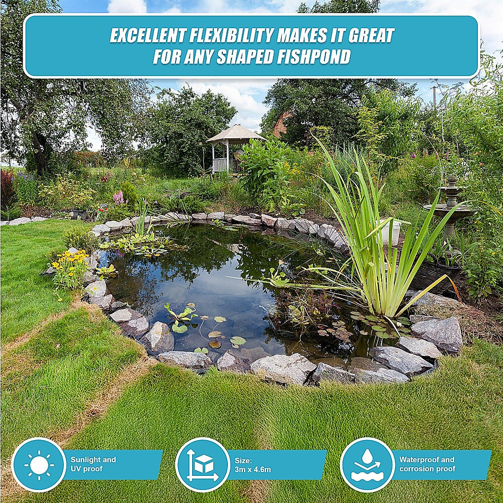 Fish Pond Liner 3 x 4.6m x 0.5mm Garden Pool Membrane Reinforced V63-838831