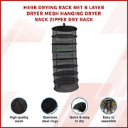 Herb Drying Rack Net 8 Layer Dryer Mesh Hanging Dryer Rack Zipper Dry Rack V63-838841