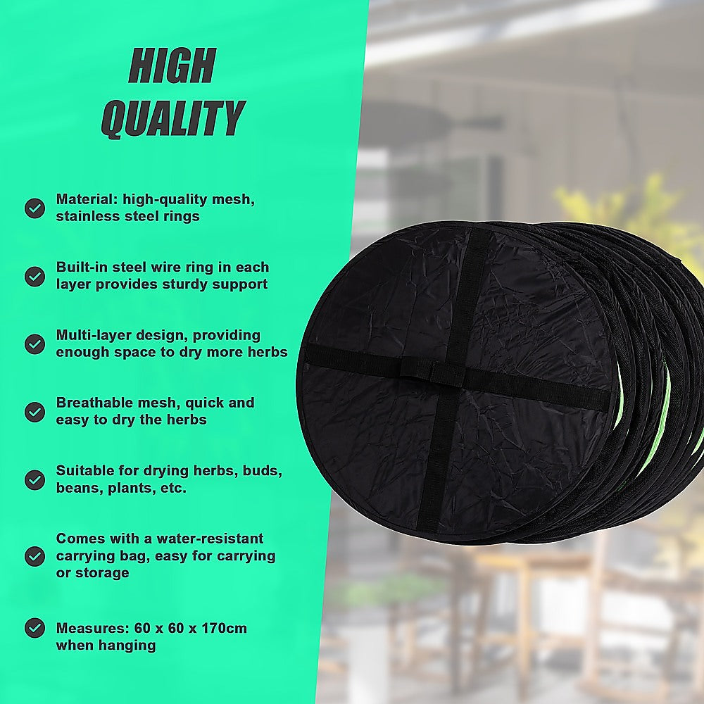Herb Drying Rack Net 8 Layer Dryer Mesh Hanging Dryer Rack Zipper Dry Rack V63-838841