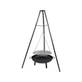 Tripod Garden Fire Pit BBQ - Cast Iron & Steel Round Outdoor Fire Bowl V63-838851