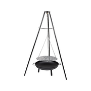 Tripod Garden Fire Pit BBQ - Cast Iron & Steel Round Outdoor Fire Bowl V63-838851