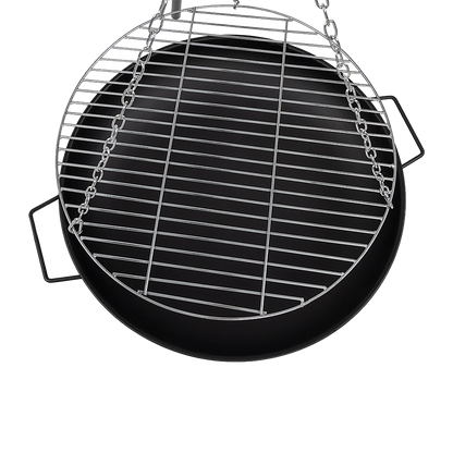 Tripod Garden Fire Pit BBQ - Cast Iron & Steel Round Outdoor Fire Bowl V63-838851