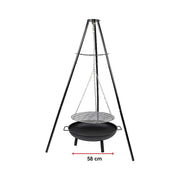 Tripod Garden Fire Pit BBQ - Cast Iron & Steel Round Outdoor Fire Bowl V63-838851