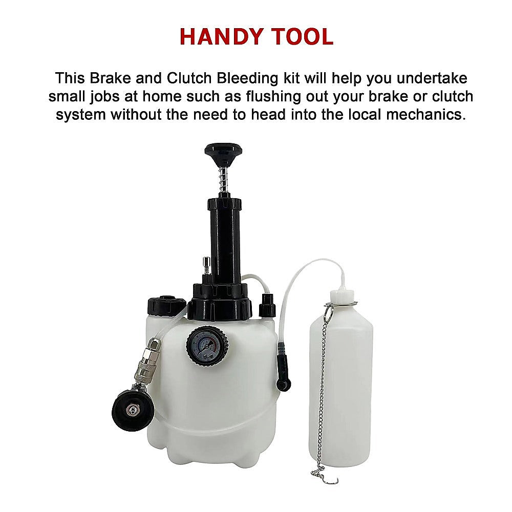 Bleed Tool Pressure 3 ltr Brake & Clutch Bleeding System Fluid Bleeder V63-838861