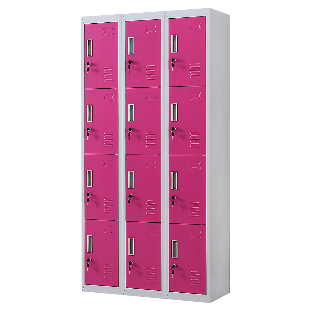 12-Door Locker for Office Gym Shed School Home Storage - Standard Lock with 2 Keys V63-838891
