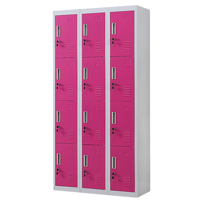 12-Door Locker for Office Gym Shed School Home Storage - Standard Lock with 2 Keys V63-838891