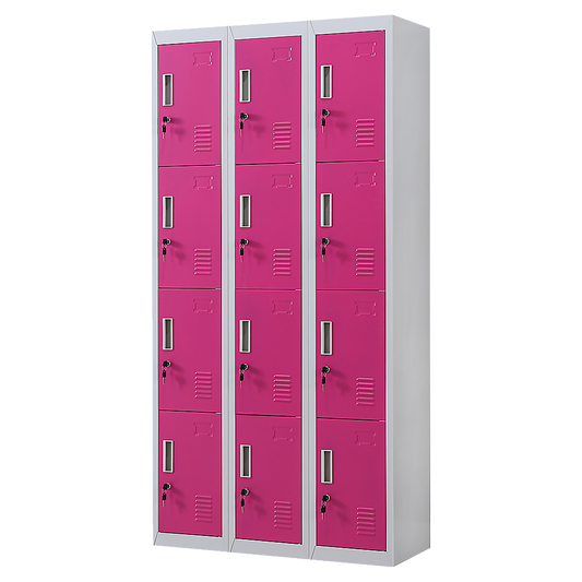 12-Door Locker for Office Gym Shed School Home Storage - Standard Lock with 2 Keys V63-838891