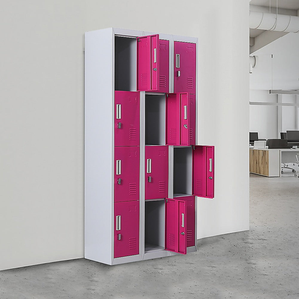 12-Door Locker for Office Gym Shed School Home Storage - Padlock-operated V63-838901