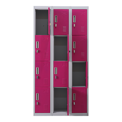 12-Door Locker for Office Gym Shed School Home Storage - Padlock-operated V63-838901