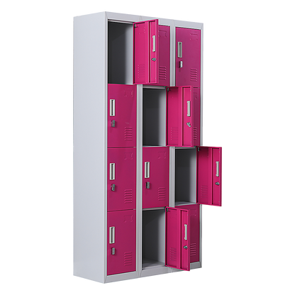 12-Door Locker for Office Gym Shed School Home Storage - Padlock-operated V63-838901